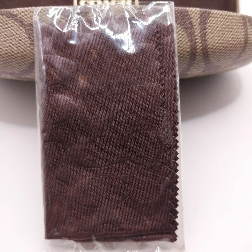 Coach Hard Case Brown Felt Lining for Glasses & Sunglasses Cleaning Cloth READ